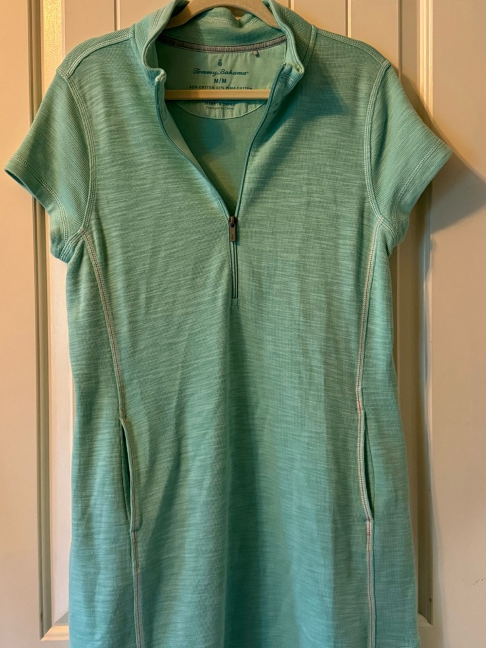Tommy Bahama Women's Mint Short-Sleeve Zip Dress - Picture 2 of 10